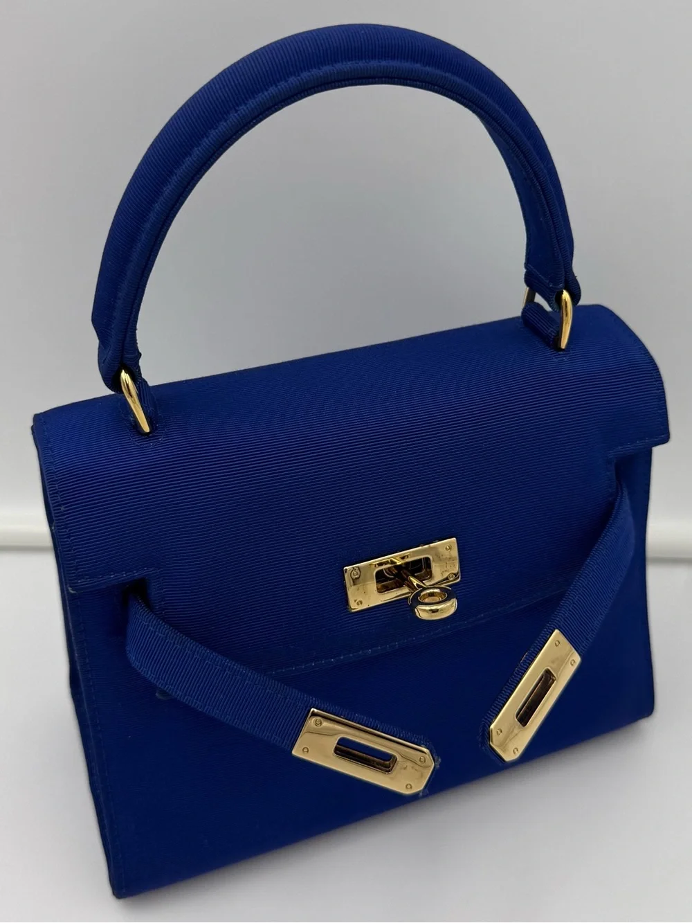 🇮🇹COLOMBO 1937 MILANO • MINI 18 Crossbody Bag in Blue Silk • Made in ITALY